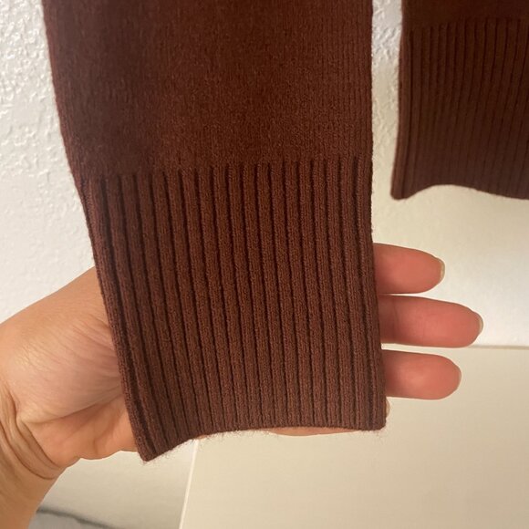 French Connection Babysoft Turtleneck Sweater, Chocolate Brown, Size XS - Picture 6 of 7
